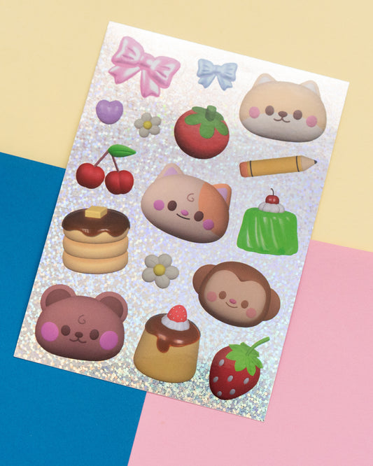 *new* Holographic 3D Objects Journal Sticker Sheet