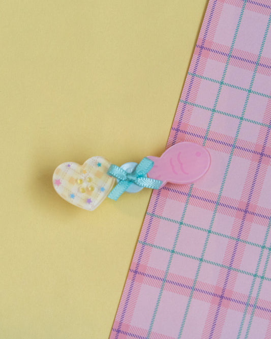 *new* Whimsy Fish & Buttons Hair Clips