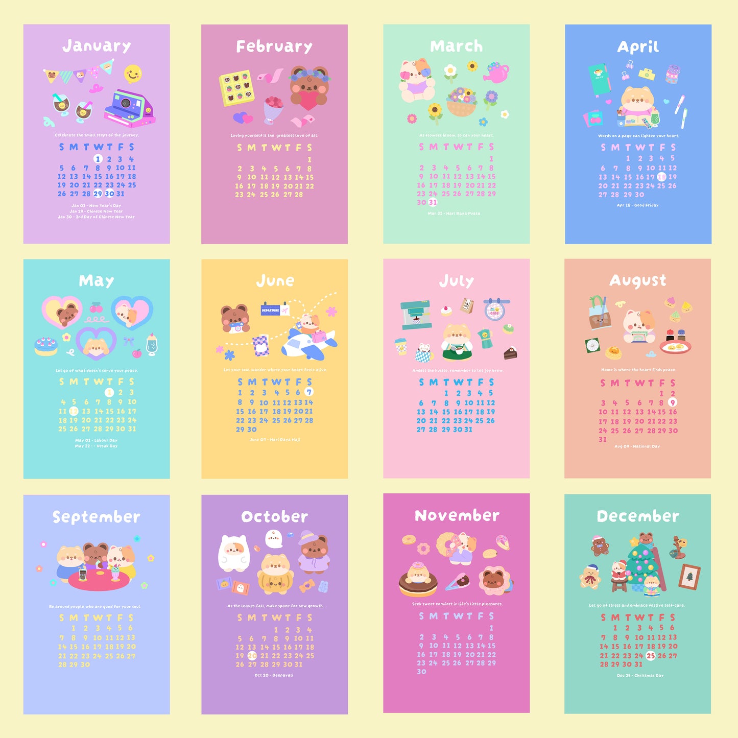 2025 mintymentaiko Desktop Calendar