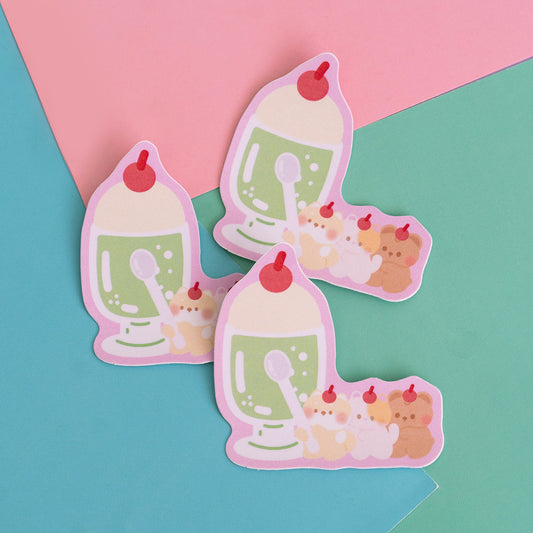 Minty Babies Cream Soda Frosted Finish Die-Cut Sticker