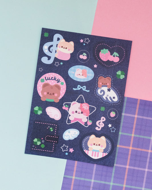 *new* Heisei Retro Denim Journal Sticker Sheet