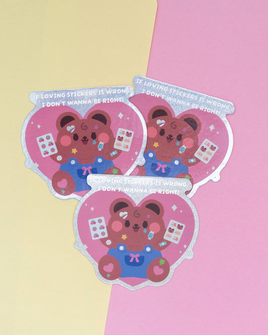 Stickers Lover Holographic Finish Die-Cut Sticker