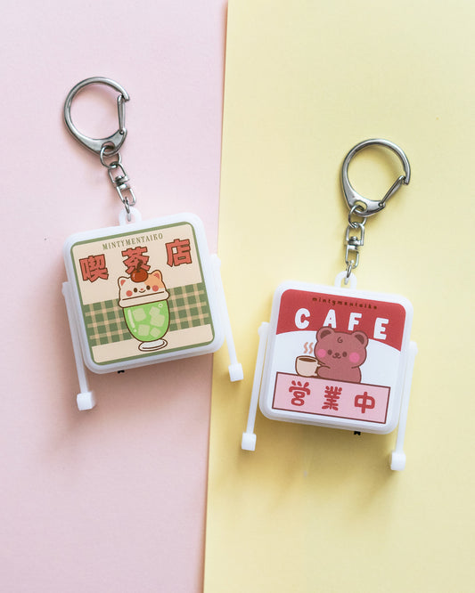 *new* Light Up Retro Cafe Stand Trinket Keychain