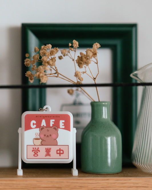 *new* Light Up Retro Cafe Stand Trinket Keychain