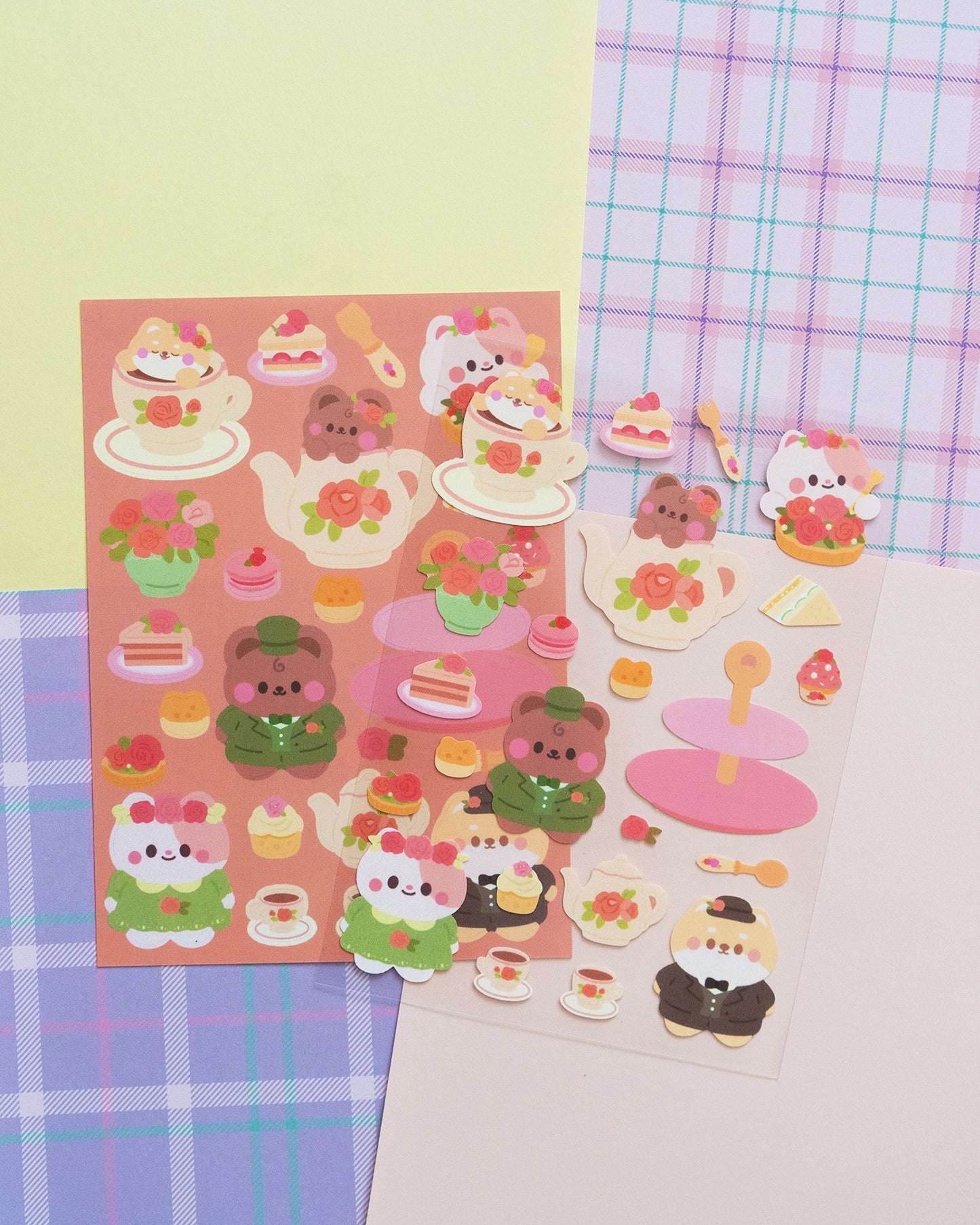*new* Rose Tea Party Journal Sticker Sheet