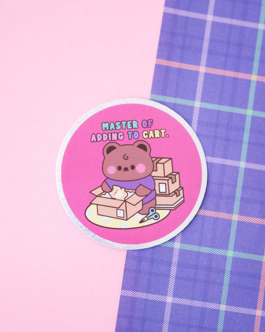 *new* Master of Adding To Cart Space Nyan Holographic Finish Die-Cut Sticker
