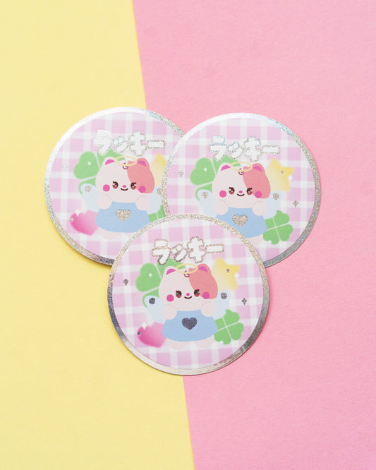 *new* Lucky Angel Holographic Finish Die-Cut Sticker