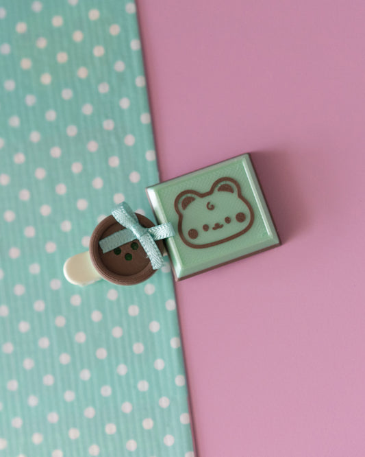 *new* Mint and Strawberry Choco Hair Clips