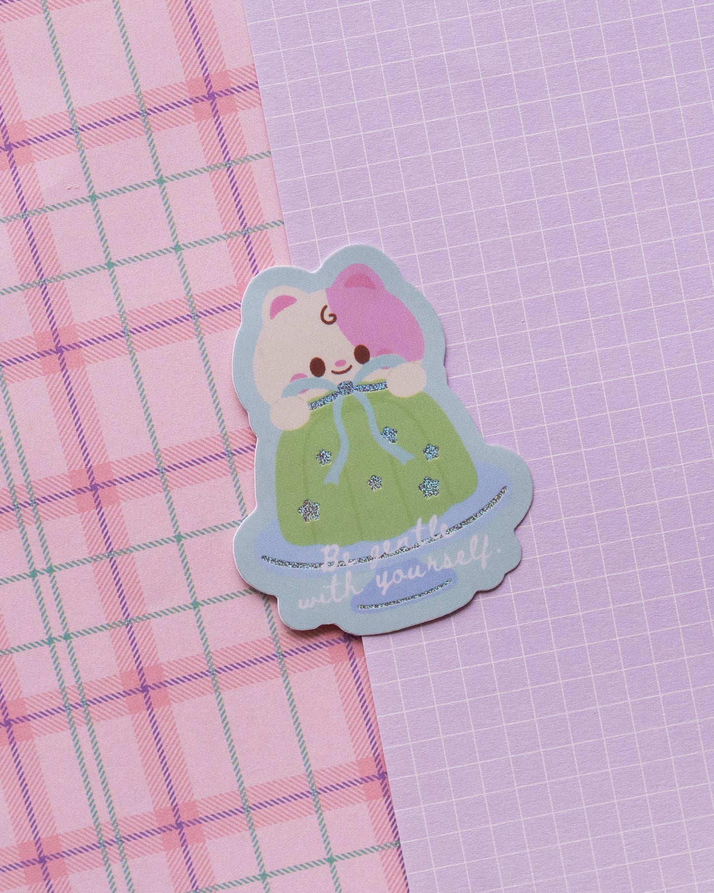 *new* Be Gentle With Yourself Holographic Finish Die-Cut Sticker