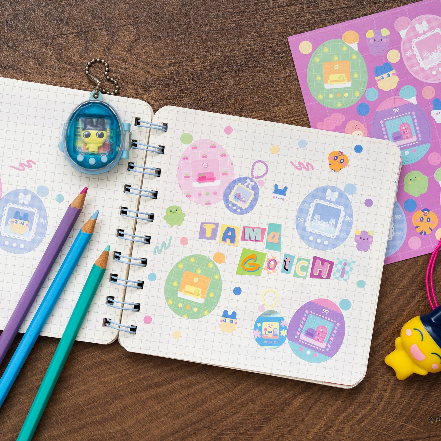 Tamagotchi Fan Art Journal Sticker Sheet