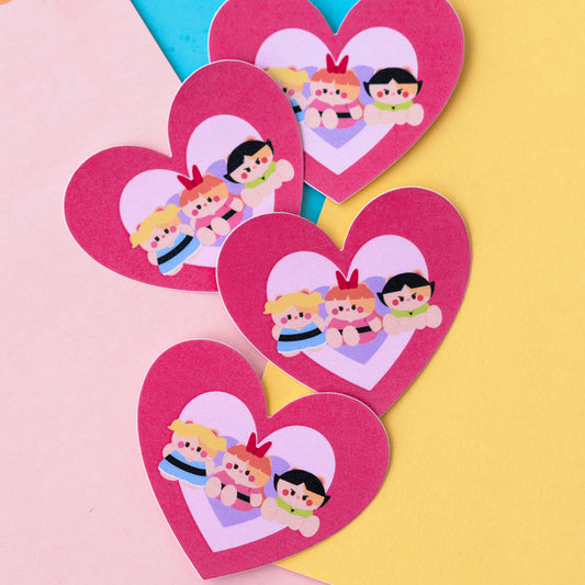 Powerpuff Nyan Frosted Finish Die-Cut Sticker