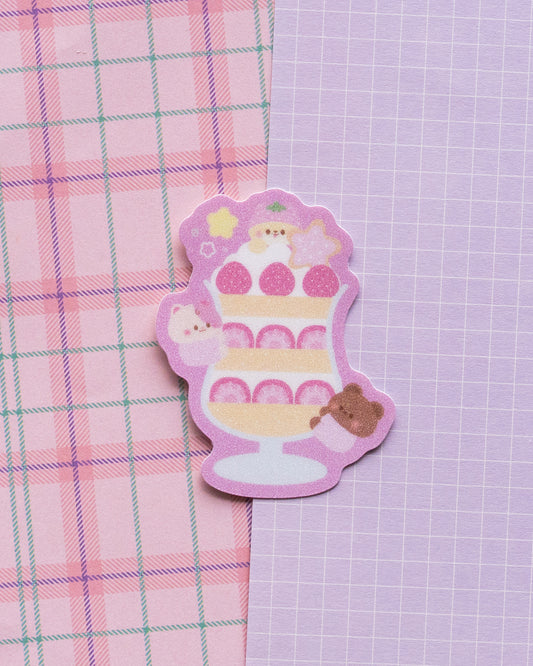 *new* Strawberry Parfait Frosted Finish Die-Cut Sticker