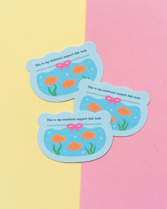 *new* Emotional Support Fish Tank Frosted Finish Die-Cut Sticker