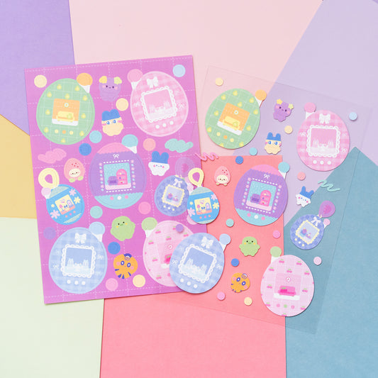 Tamagotchi Fan Art Journal Sticker Sheet