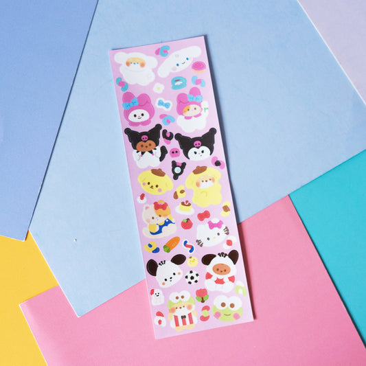 Sanrio Characters and Minty Friends Fan Art Journal Sticker Sheet