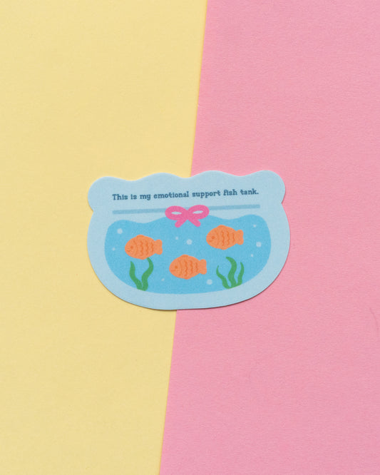 *new* Emotional Support Fish Tank Frosted Finish Die-Cut Sticker