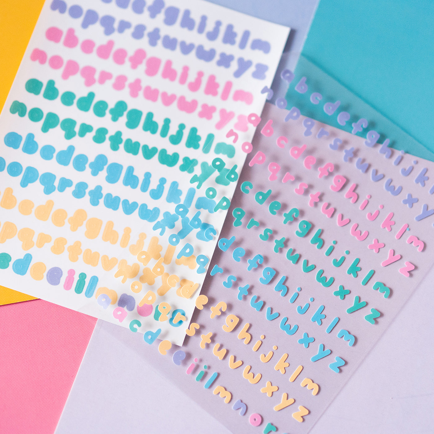 Cute Pastel Handwritten Alphabets Journal Sticker Sheet