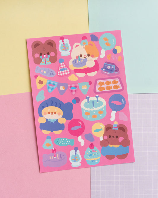 *new* Fish Party Journal Sticker Sheet