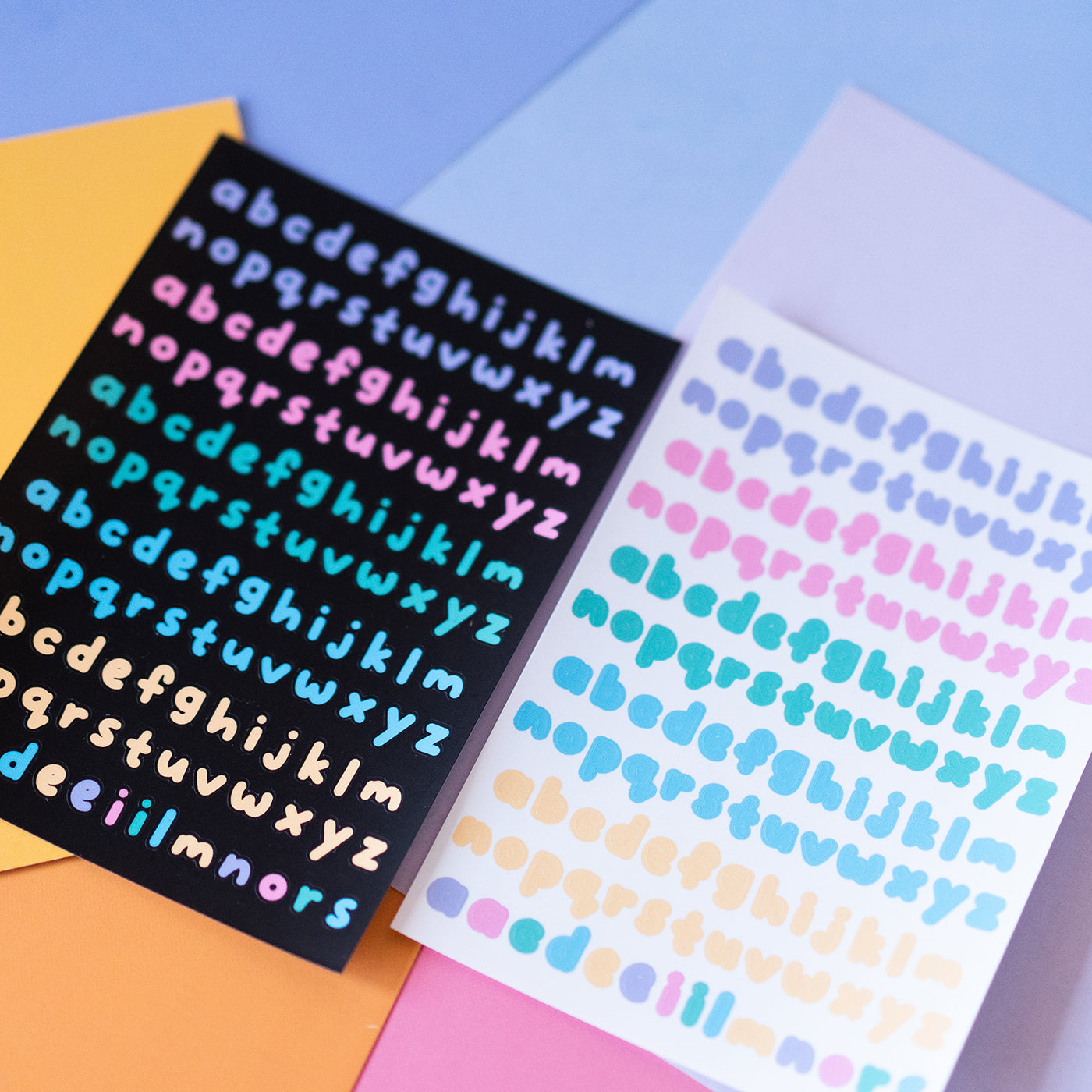 Cute Pastel Handwritten Alphabets Journal Sticker Sheet
