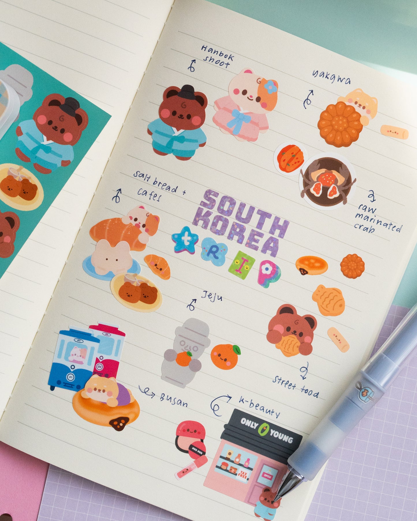 *new* Korea Trip Journal Sticker Sheet