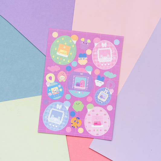 Tamagotchi Fan Art Journal Sticker Sheet