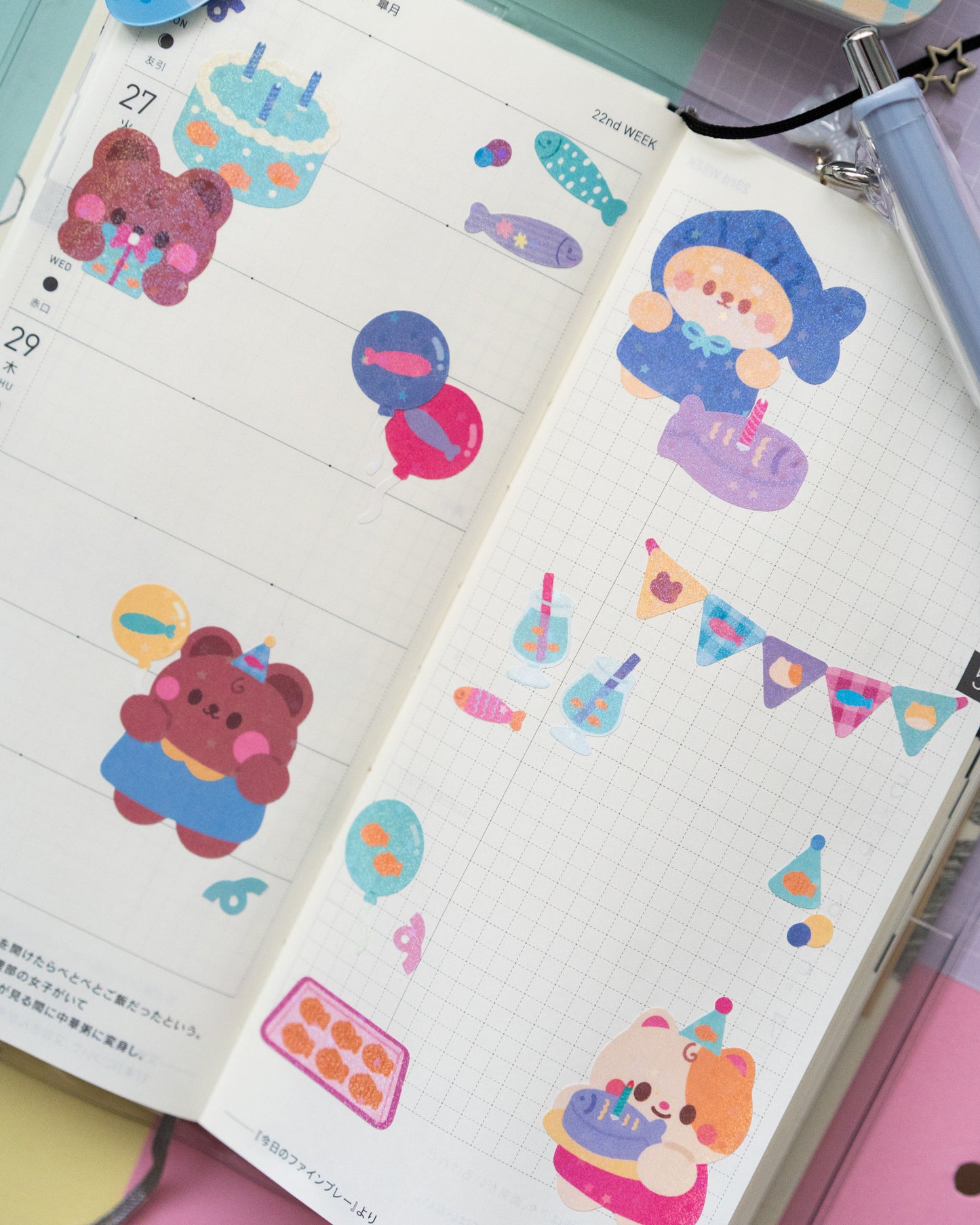 *new* Fish Party Journal Sticker Sheet