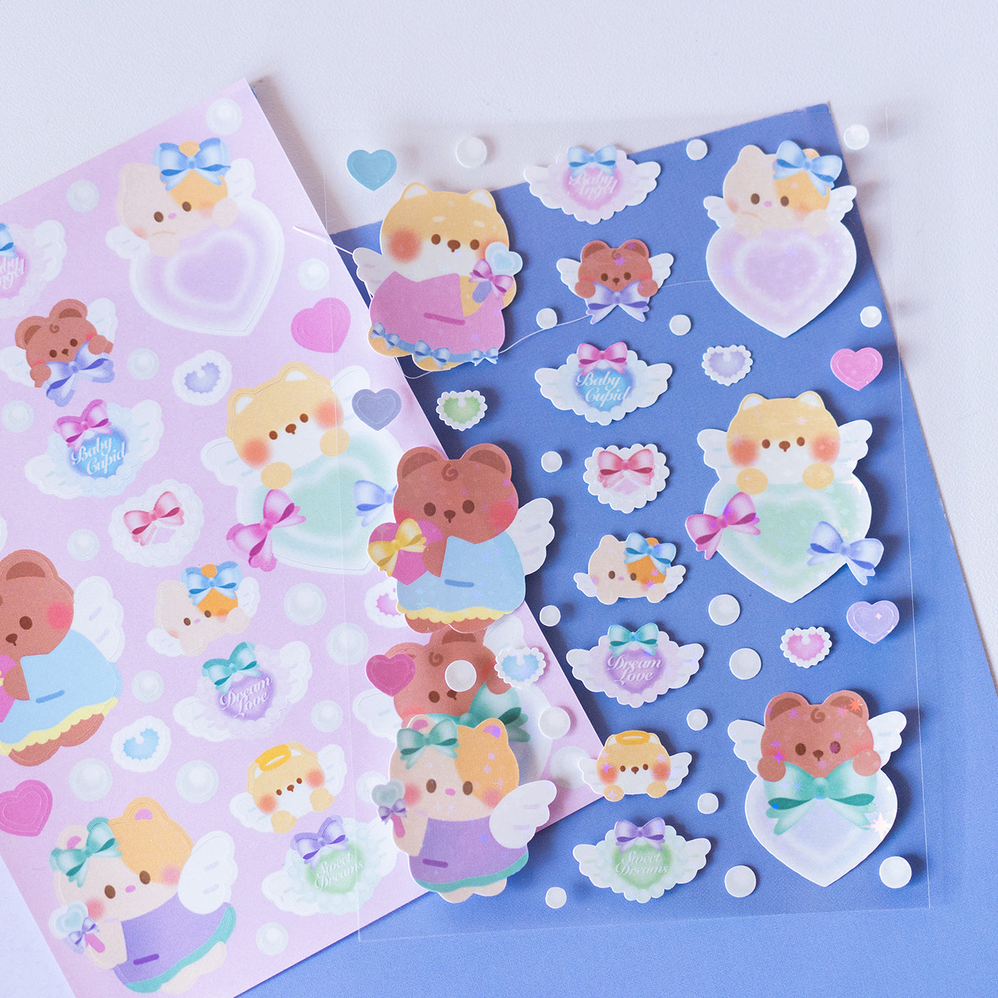 Y2K Minty Angel Babies Journal Sticker Sheet