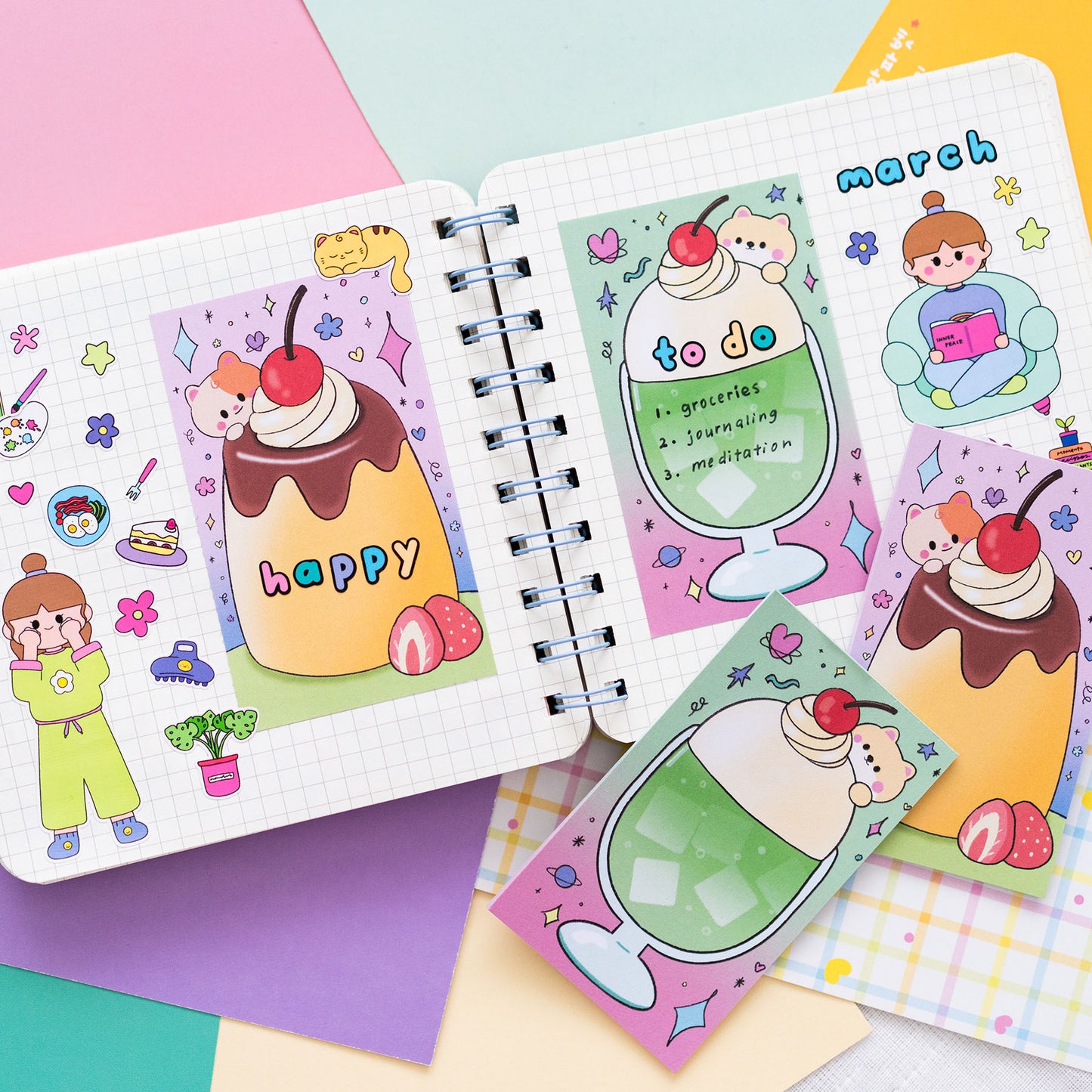 Pudding and Cream Soda Memo Pad by mintymentaiko