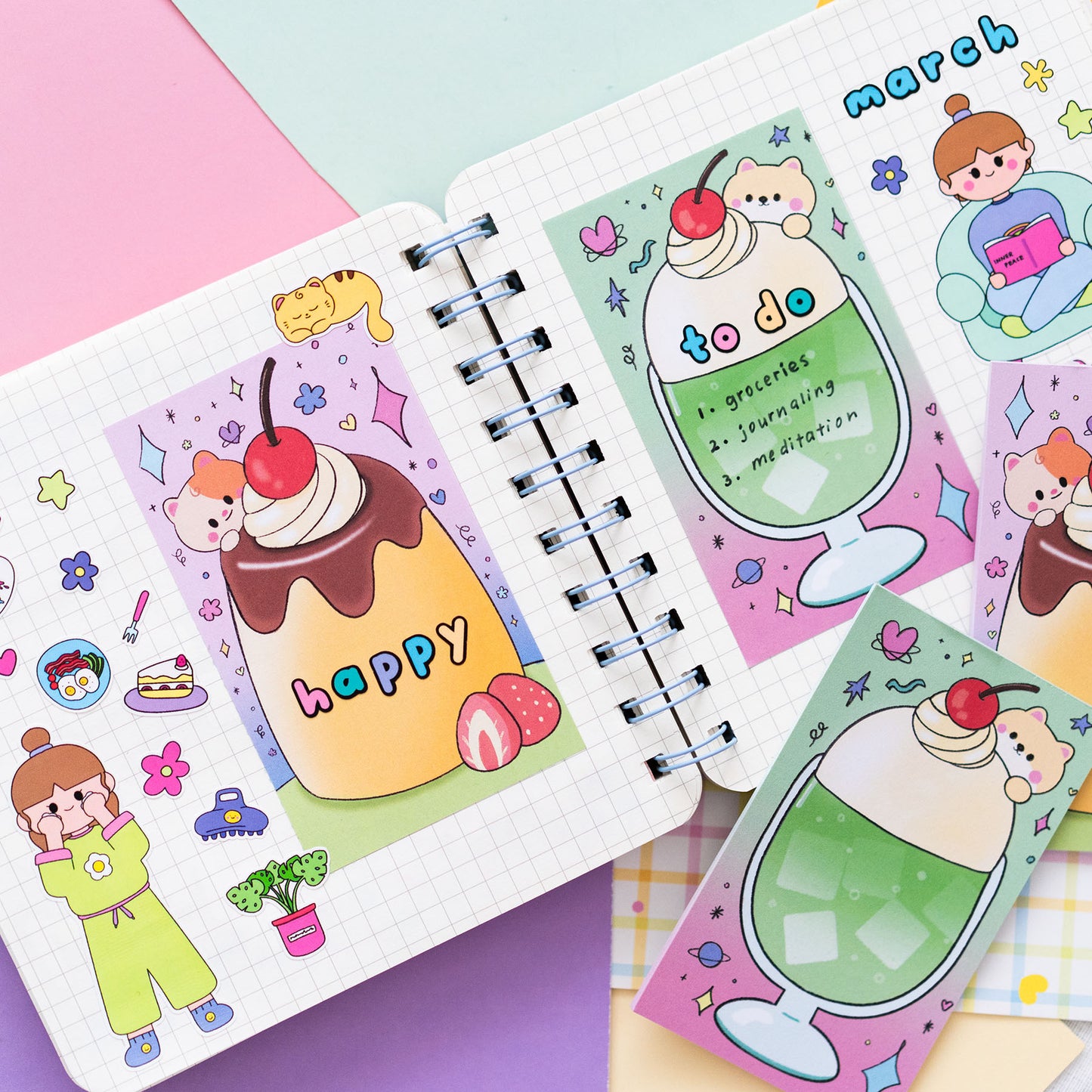Pudding and Cream Soda Memo Pad by mintymentaiko