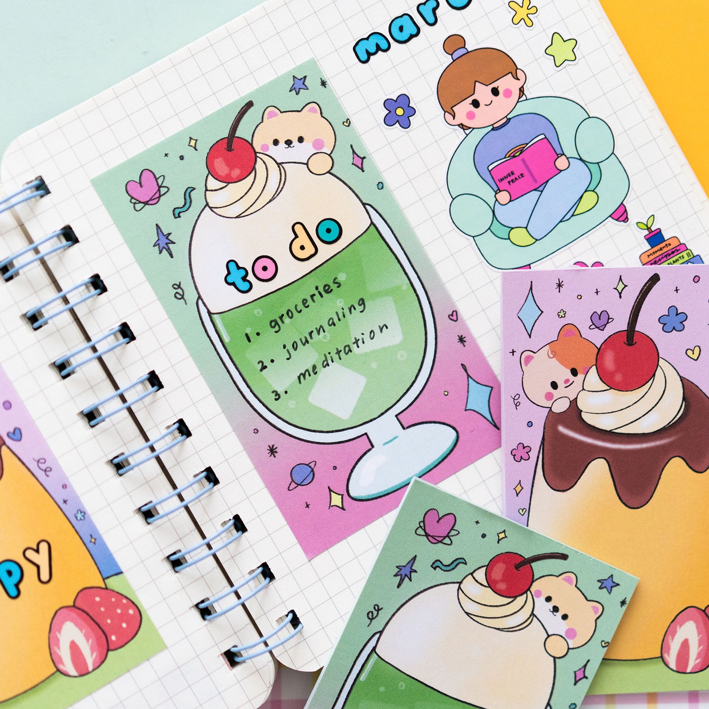 Pudding and Cream Soda Memo Pad by mintymentaiko