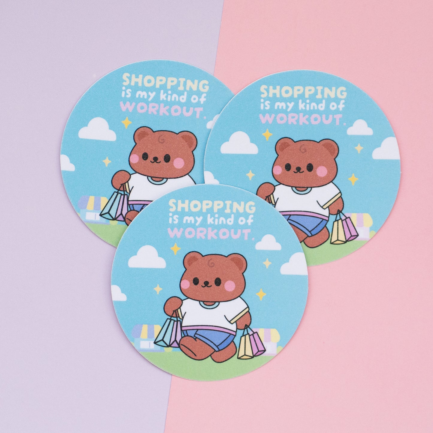Shopping Is My Kind Of Workout Frosted Finish Die-Cut Sticker