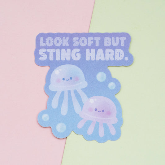 Jellyfish Look Soft Sting Hard Frosted Finish Die-Cut Sticker