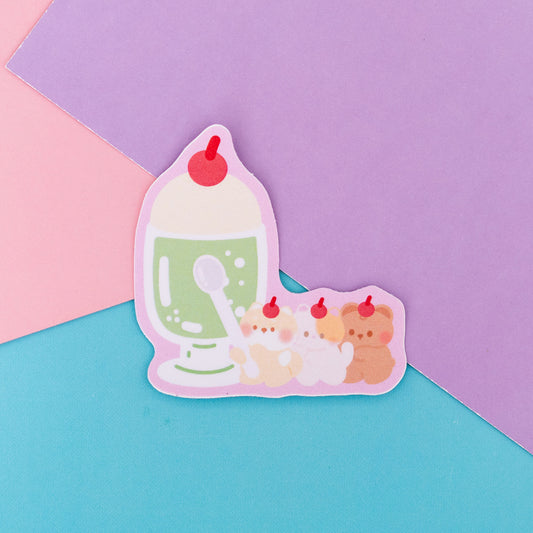 Minty Babies Cream Soda Frosted Finish Die-Cut Sticker