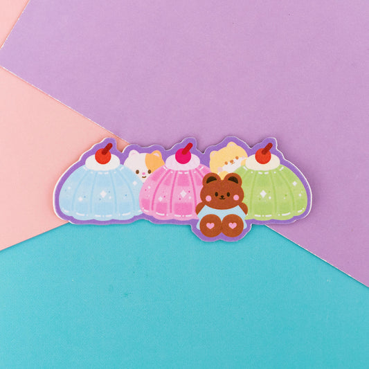 Minty Friends Jelly Frosted Finish Die-Cut Sticker