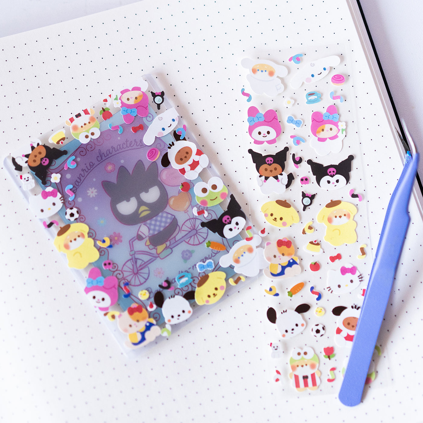 Sanrio Characters and Minty Friends Fan Art Journal Sticker Sheet