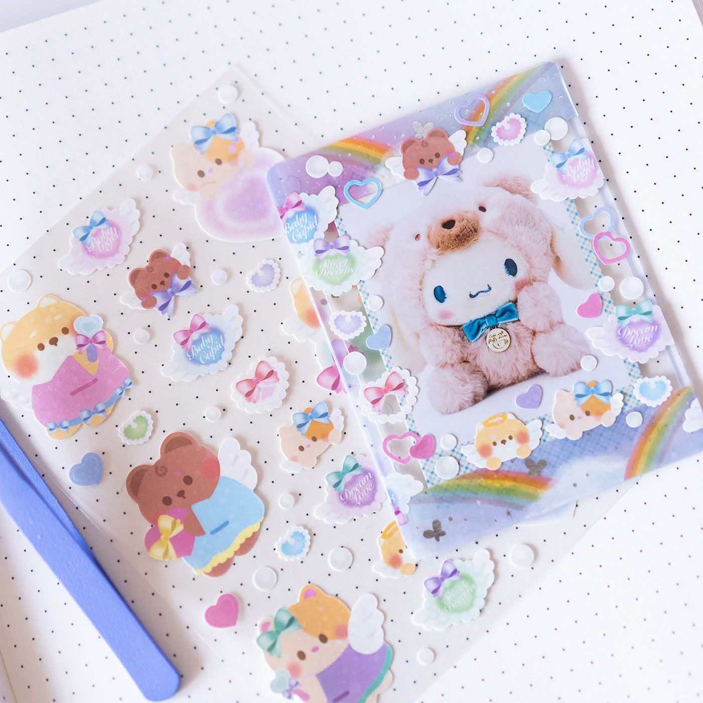 Y2K Minty Angel Babies Journal Sticker Sheet