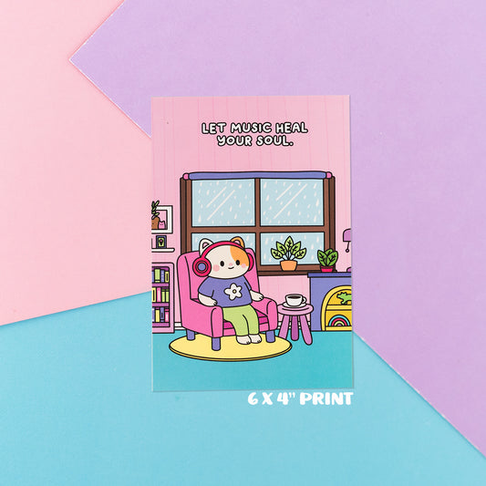 Let Music Heal Your Soul  - A6 Print