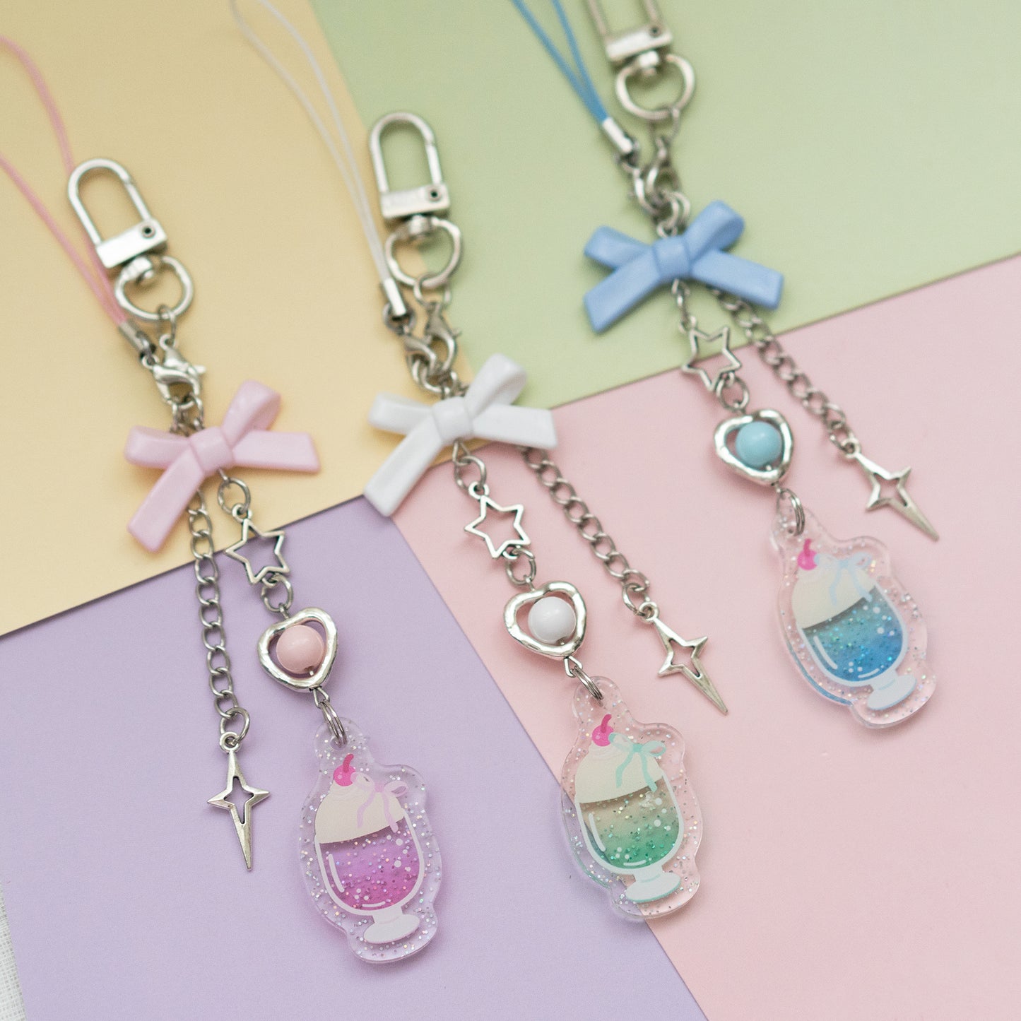 Coquette Cream Soda Keychain Handphone Strap Trinket