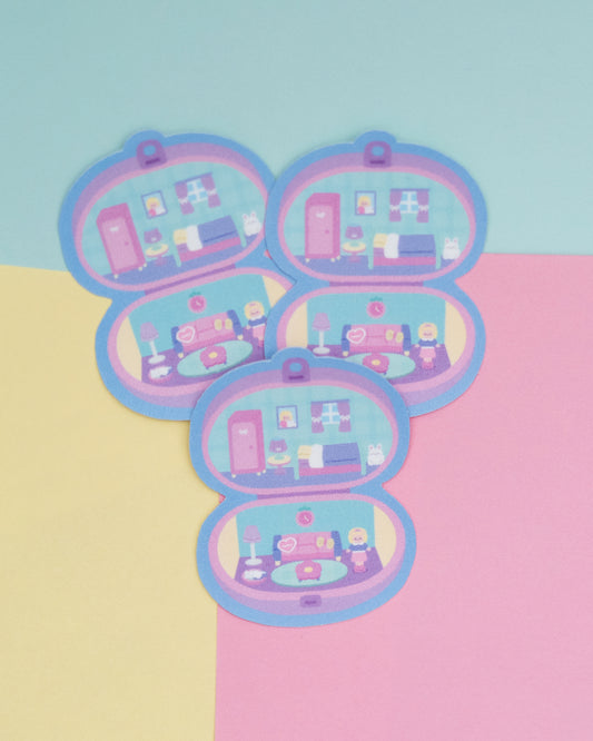 Polly Pocket Version 2 Frosted Finish Die-Cut Sticker