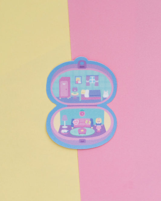 Polly Pocket Version 2 Frosted Finish Die-Cut Sticker