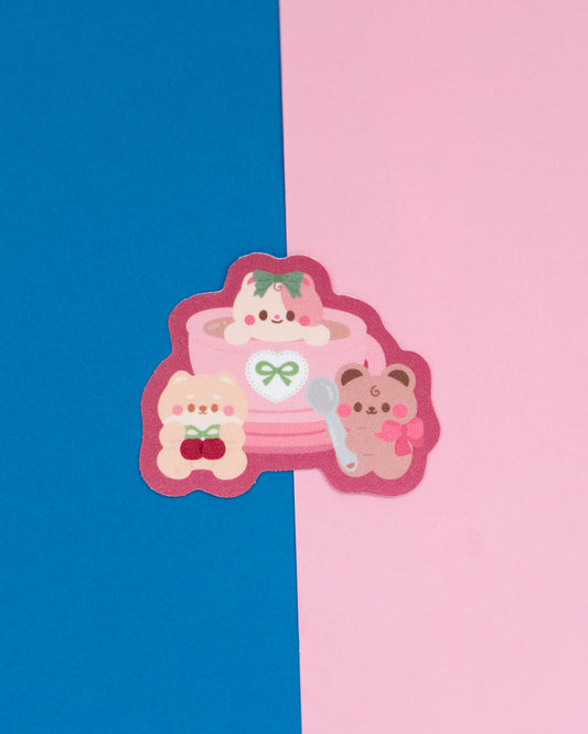 Minty Friends Tea Time Frosted Finish Die-Cut Sticker