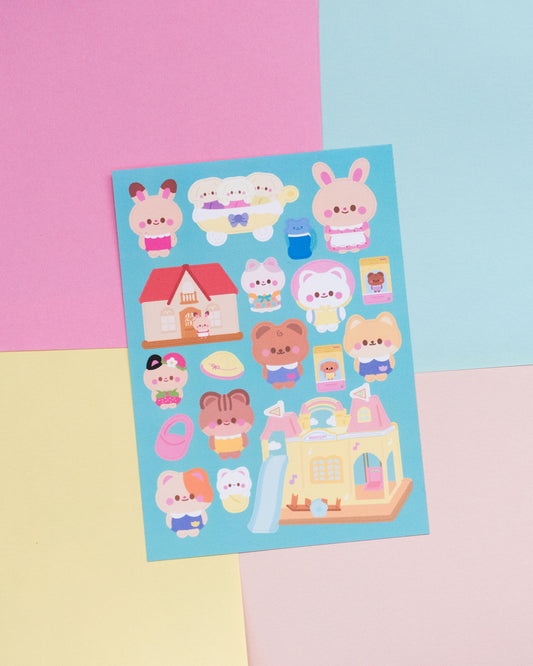Sylvanian Family Calico Critter Fan Art Journal Sticker Sheet