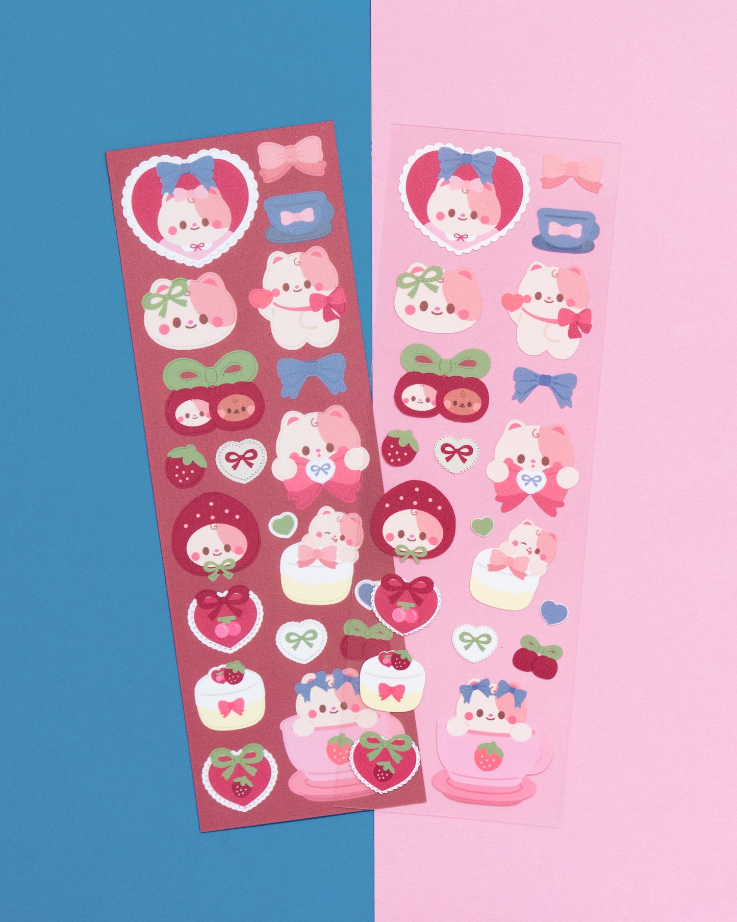 Red Coquette and Berries Journal Sticker Sheet