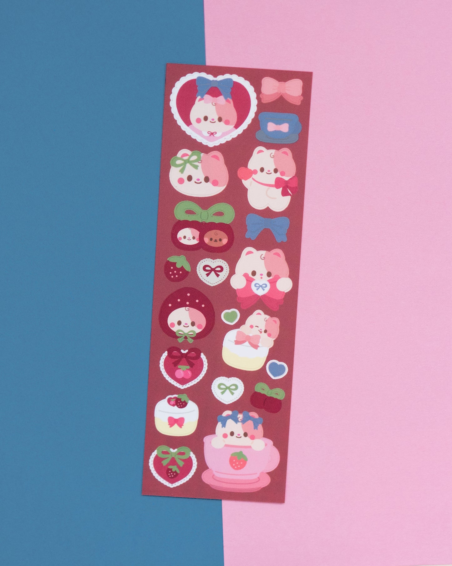 Red Coquette and Berries Journal Sticker Sheet