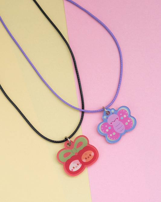Butterfly and Cherry Necklaces