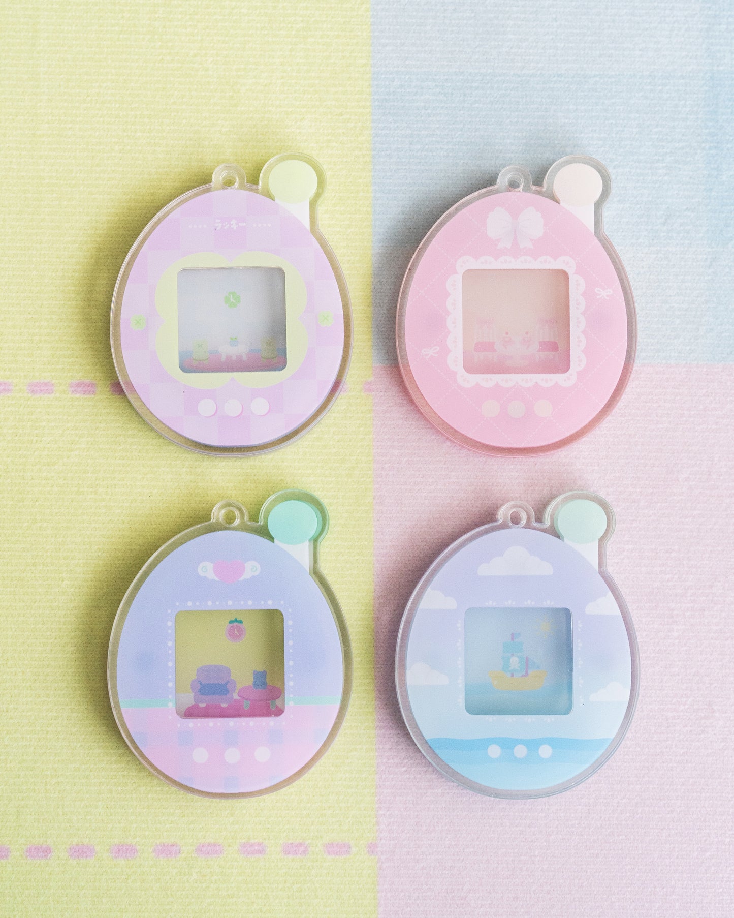 Tamagotchi Customised Trinket Gen 2 - Keychain Keyring