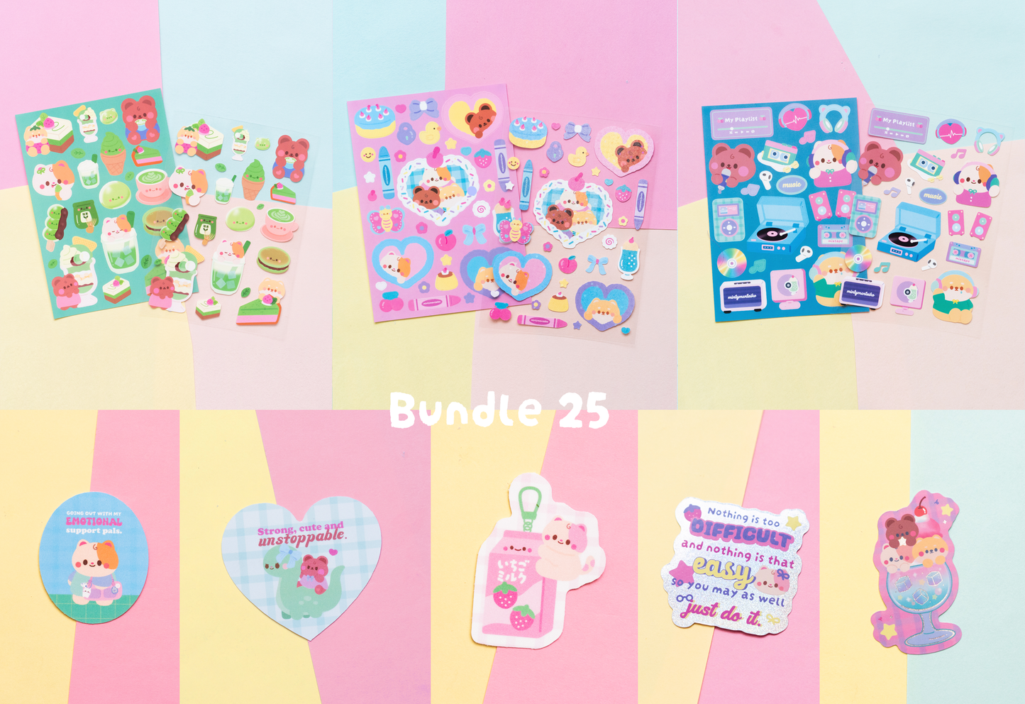 mintymentaiko Kitschy Cute Journal Stickers Bundle 25