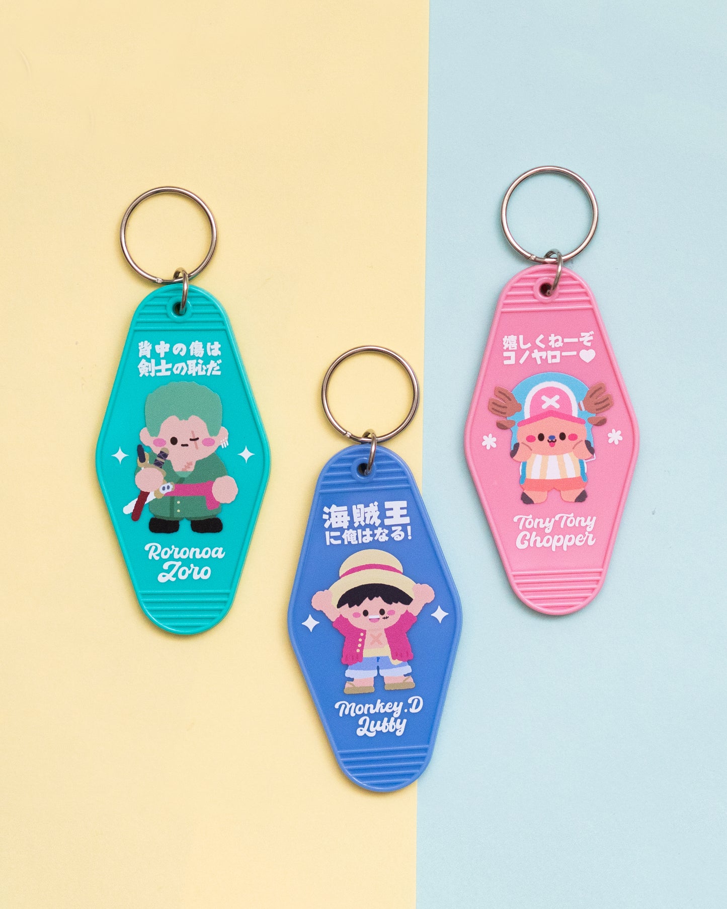 One Piece Motel Keys Style Keychain Trinket