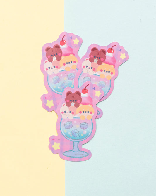 Magical Soda Float Holographic Die-Cut Sticker