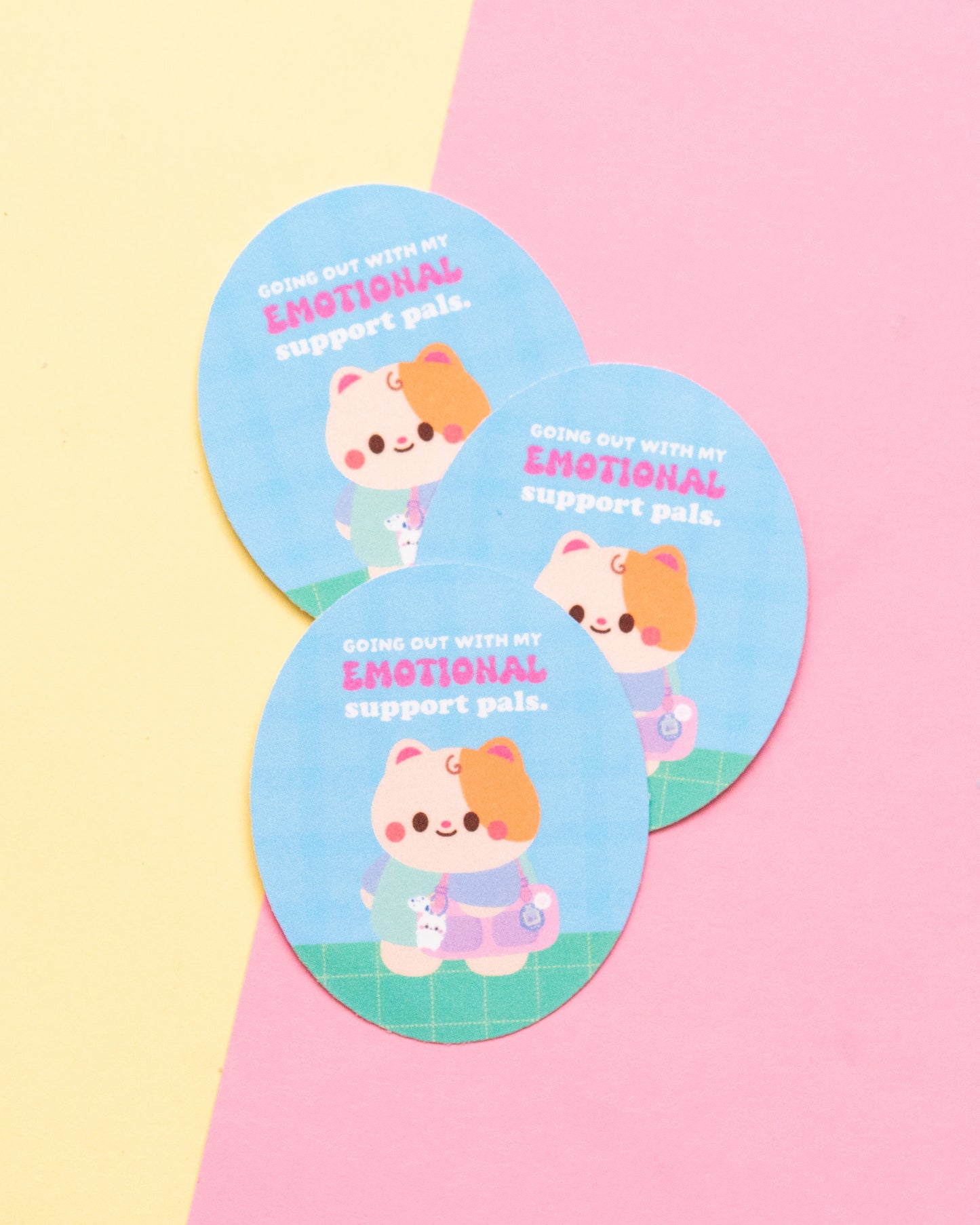 Emotional Support Pals Frosted Finish Die-Cut Sticker